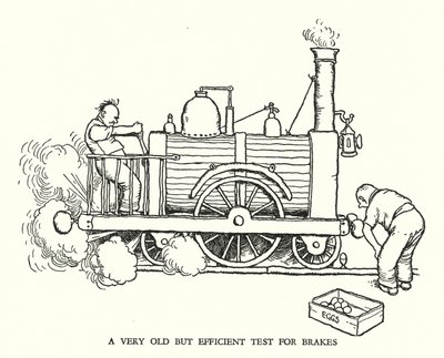 Illustrazione per Railway Ribaldry di W Heath Robinson da William Heath Robinson