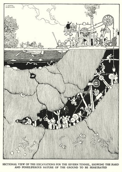 Illustrazione per Railway Ribaldry di W Heath Robinson da William Heath Robinson