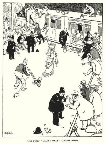 Illustrazione per Railway Ribaldry di W Heath Robinson da William Heath Robinson