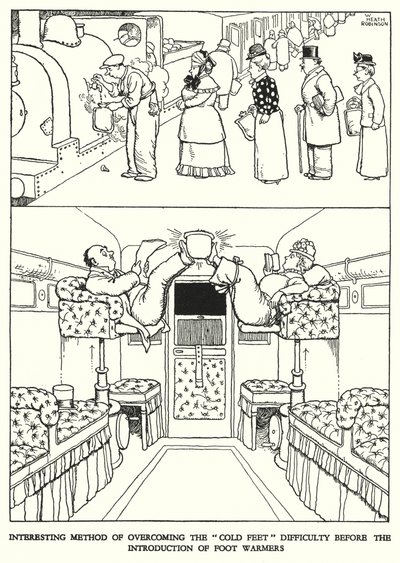 Illustrazione per Railway Ribaldry di W Heath Robinson da William Heath Robinson