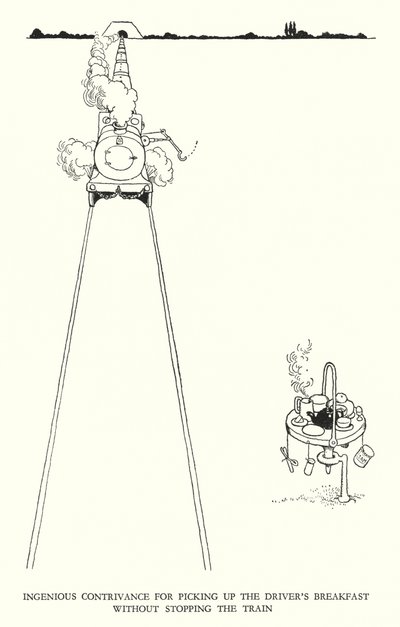 Illustrazione per Railway Ribaldry di W Heath Robinson da William Heath Robinson
