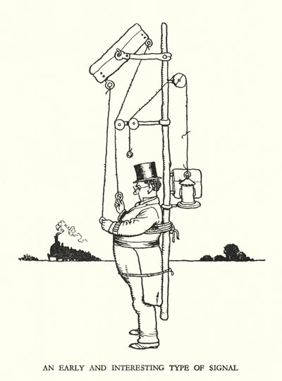 Illustrazione per Railway Ribaldry di W Heath Robinson da William Heath Robinson