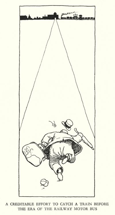 Illustrazione per Railway Ribaldry di W Heath Robinson (litografia) da William Heath Robinson