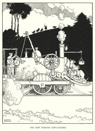 Illustrazione per Railway Ribaldry di W Heath Robinson (litografia) da William Heath Robinson