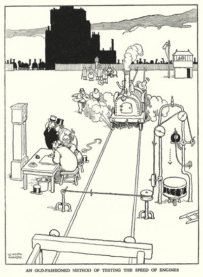 Illustrazione per Railway Ribaldry di W Heath Robinson da William Heath Robinson