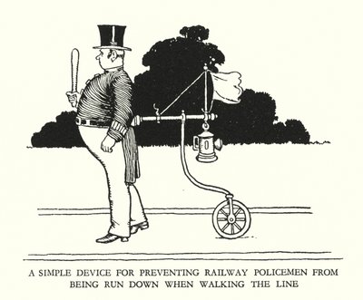 Illustrazione per Railway Ribaldry di W Heath Robinson da William Heath Robinson