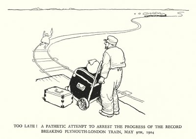 Illustrazione per Railway Ribaldry di W Heath Robinson da William Heath Robinson
