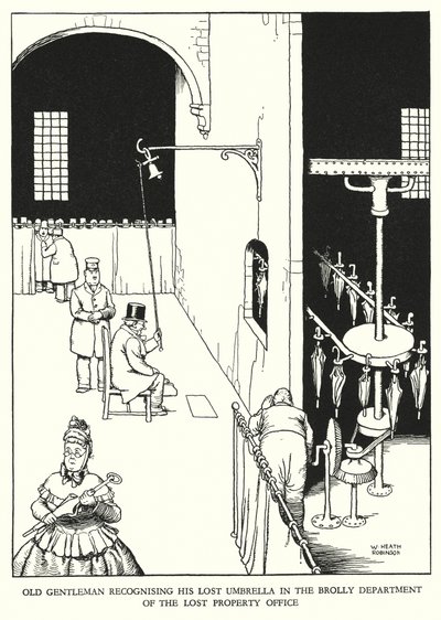 Illustrazione per Railway Ribaldry di W Heath Robinson da William Heath Robinson