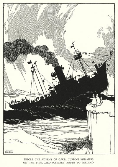 Illustrazione per Railway Ribaldry di W Heath Robinson da William Heath Robinson