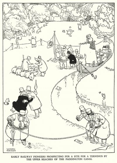 Illustrazione per Railway Ribaldry di W Heath Robinson da William Heath Robinson