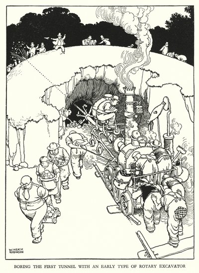 Illustrazione per Railway Ribaldry di W Heath Robinson da William Heath Robinson