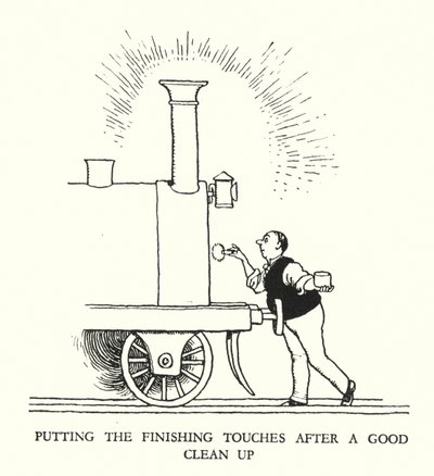 Illustrazione per Railway Ribaldry di W Heath Robinson da William Heath Robinson