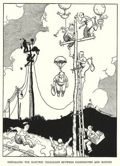 Illustrazione per Railway Ribaldry di W Heath Robinson da William Heath Robinson