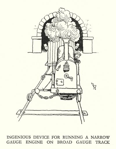 Illustrazione per Railway Ribaldry di W Heath Robinson da William Heath Robinson