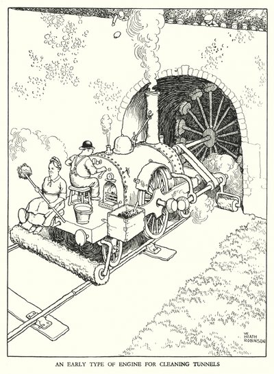 Illustrazione per Railway Ribaldry di W Heath Robinson da William Heath Robinson