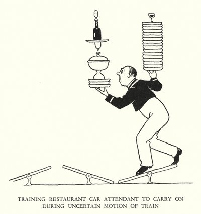 Illustrazione per Railway Ribaldry di W Heath Robinson da William Heath Robinson