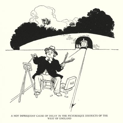 Illustrazione per Railway Ribaldry di W Heath Robinson da William Heath Robinson