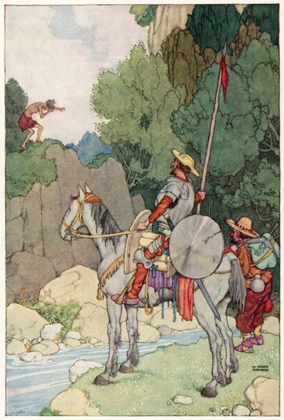 Illustrazione per Le Avventure di Don Chisciotte da William Heath Robinson