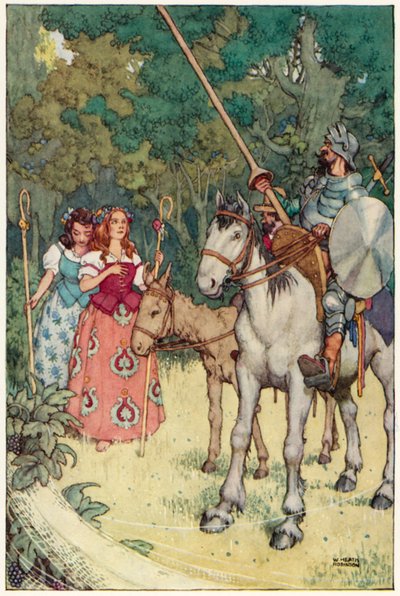 Illustrazione per Le Avventure di Don Chisciotte da William Heath Robinson