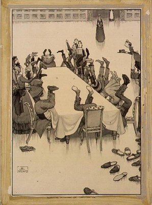 Ispezione delle calze alla vigilia di Natale da William Heath Robinson