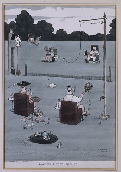 Tennis sul Prato per Mezza Età da William Heath Robinson