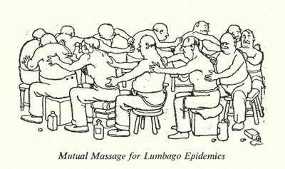 Massaggio reciproco per epidemie di lombalgia da William Heath Robinson