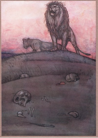Sulla sabbia alla periferia della savana da William Heath Robinson