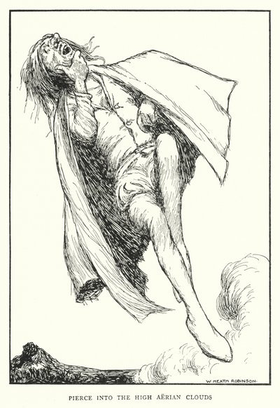 Penetra nelle alte nuvole aeree (litografia) da William Heath Robinson