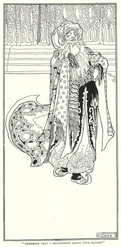 "Ricorda che attendo impazientemente il tuo ritorno" (incisione) da William Heath Robinson