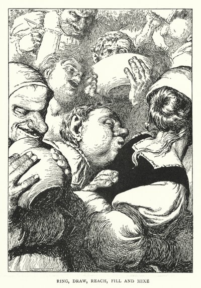 Anello, disegna, raggiungi, riempi e mescola da William Heath Robinson