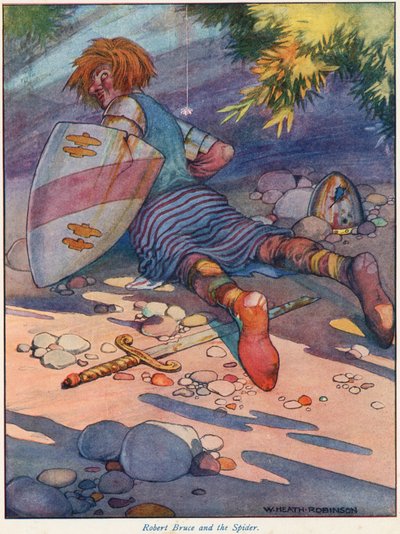 Robert Bruce e il Ragno da William Heath Robinson