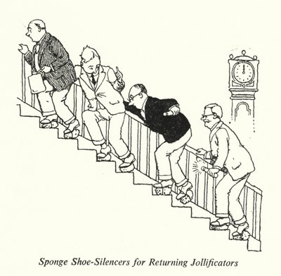 Scarpe silenziatrici per jollificatori di ritorno da William Heath Robinson