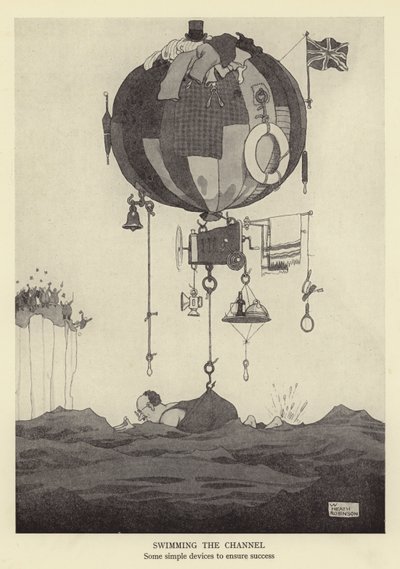 Attraversare la Manica, alcuni semplici dispositivi per garantire il successo da William Heath Robinson