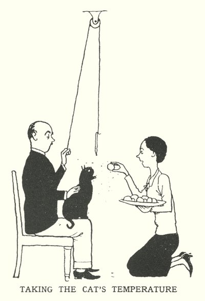 Misurare la temperatura del gatto (litografia) da William Heath Robinson