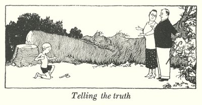 Dire la verità (litografia) da William Heath Robinson
