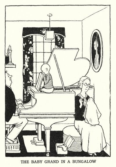 Il Baby Grand in un Bungalow da William Heath Robinson