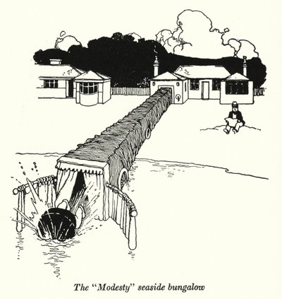 Il bungalow sul mare "Modesty" da William Heath Robinson