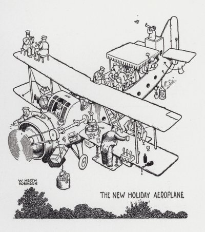 Il nuovo aeroplano per le vacanze da William Heath Robinson