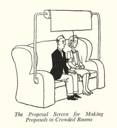 Lo schermo della proposta per fare proposte in stanze affollate da William Heath Robinson