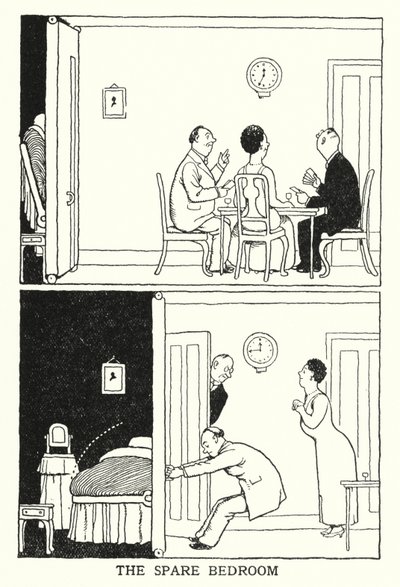 La camera da letto degli ospiti da William Heath Robinson