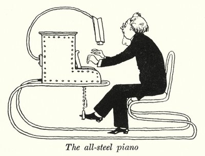Il pianoforte tutto in acciaio da William Heath Robinson