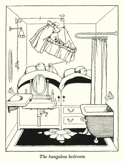 La camera da letto del bungalow da William Heath Robinson