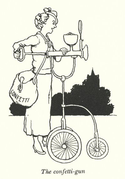 La pistola per coriandoli (litografia) da William Heath Robinson