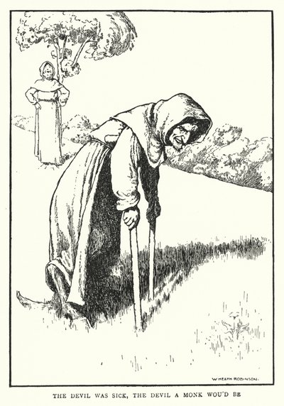 Il diavolo era malato, il diavolo voleva diventare monaco da William Heath Robinson