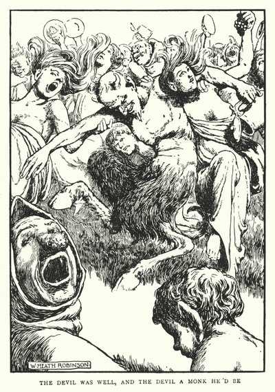 Il diavolo stava bene, e il diavolo voleva diventare monaco da William Heath Robinson