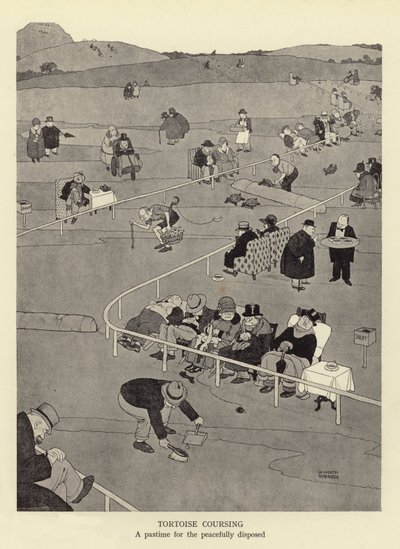 Corsa di tartarughe, un passatempo per i pacifici da William Heath Robinson