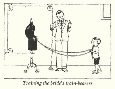 Addestramento dei portatori del velo della sposa da William Heath Robinson