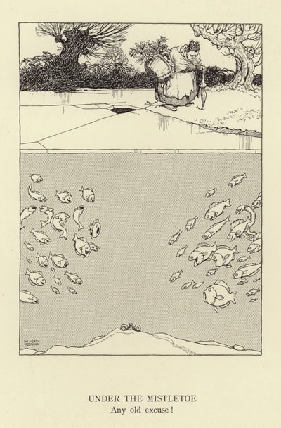 Sotto il vischio, qualsiasi vecchia scusa da William Heath Robinson
