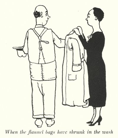 Quando le borse di flanella si sono ristrette nel lavaggio (litografia) da William Heath Robinson