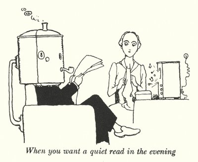 Quando vuoi leggere tranquillamente la sera (litografia) da William Heath Robinson